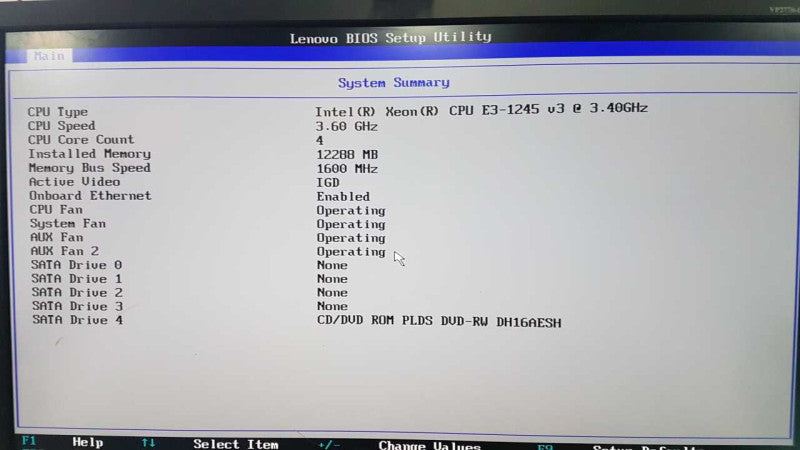 Lenovo TS440 Workstation E3-1245 V3 @ 3.40ghz / 12gb ram / 9240-8i raid #