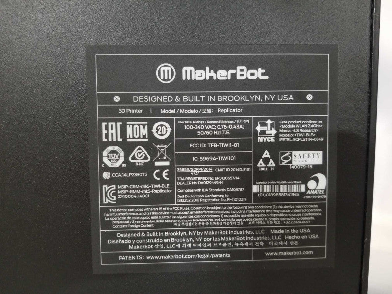 Makerbot replicator 5th Gen 3D Printer, Read _