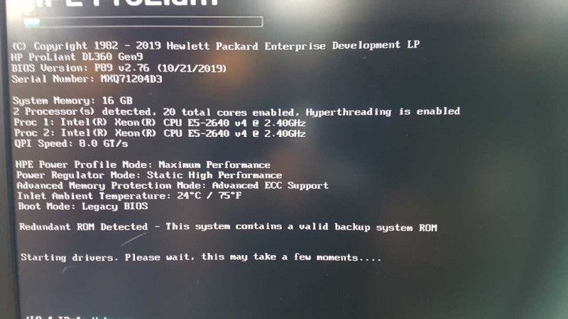 HP Proliant DL360p Gen9 2x Xeon E5-2640 V4 @ 2.40ghz / 16gb ram / P440ar Raid #
