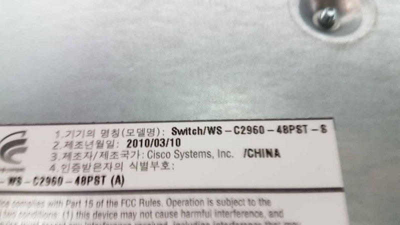Cisco Catalyst 2960 Series SI PoE-48 WS-C2960-48PST-S - Fact Reset #