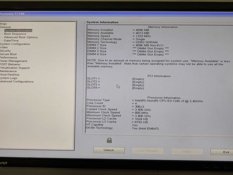DELL PRECISION T1700 | INTEL XEON E3-1245 V3 3.4Ghz | NO HDD | NO RAM | NO O Q