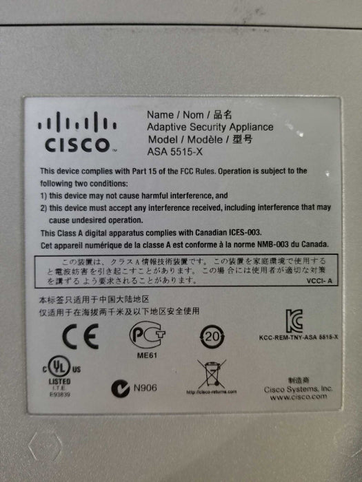 Cisco ASA5515-X Firewall with Security Plus License, 128GB SSD _