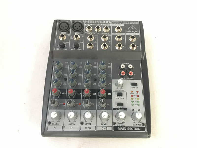 BEHRINGER XENYX 802 8-Input 2-Bus Mixer | No Power Supply