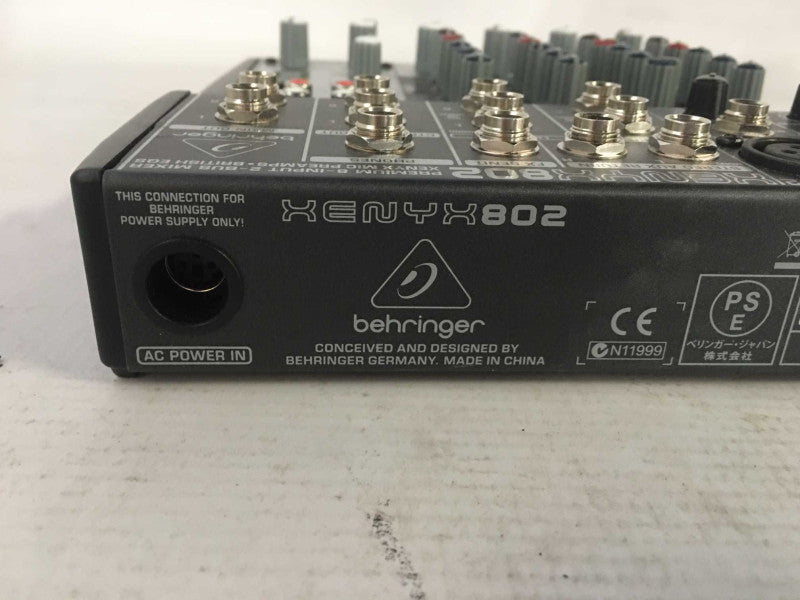BEHRINGER XENYX 802 8-Input 2-Bus Mixer | No Power Supply