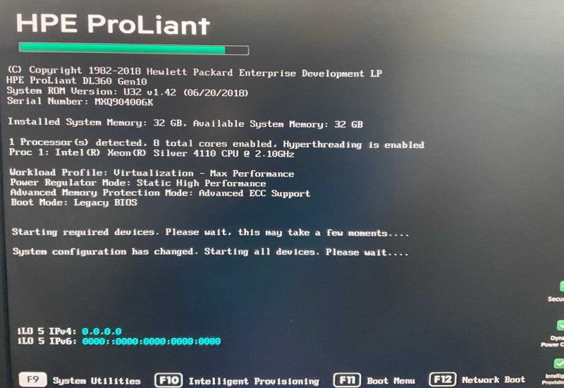 HP ProLiant DL360 Gen10 Intel Xeon Silver 4110 @2.1GHz 32GB RAM  -