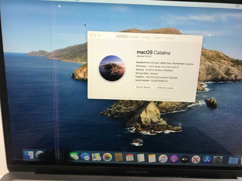 MacBook Pro 2020 (A2251) 13\\" i5 @ 2GHz, 16GB DDR3, 500GB SSD, **Screen damage