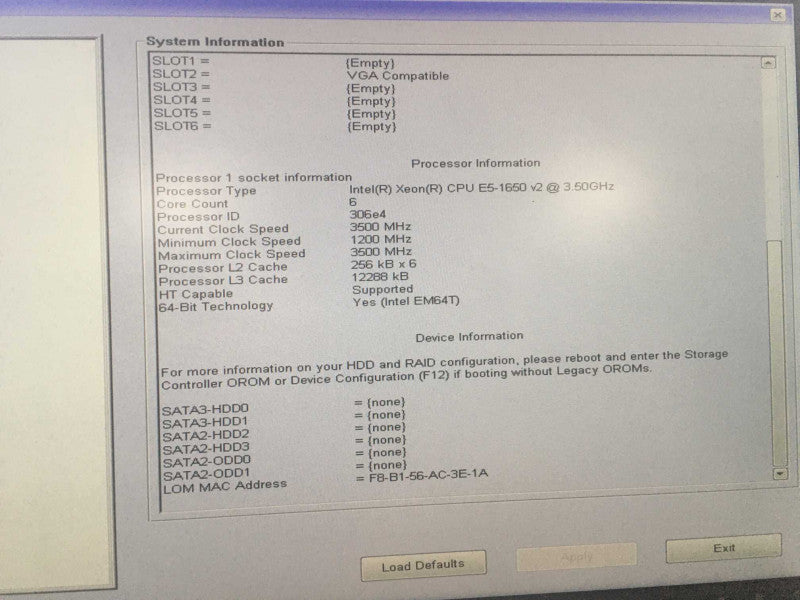 Dell T3610 CPU E5-1650 v2 3,5 GHz,  64GB DDR3, GPU Nvidia K600 1GB, No HDD