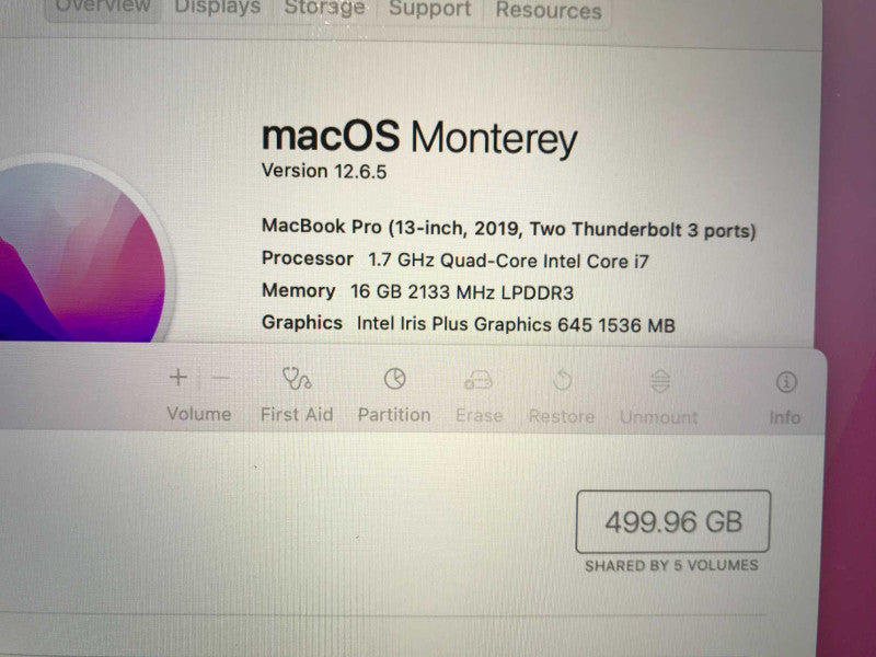 MacBook Pro 2019 (A2159) 13\\" Touchbar, Core i7, 16GB DDR3, 500GB SSD