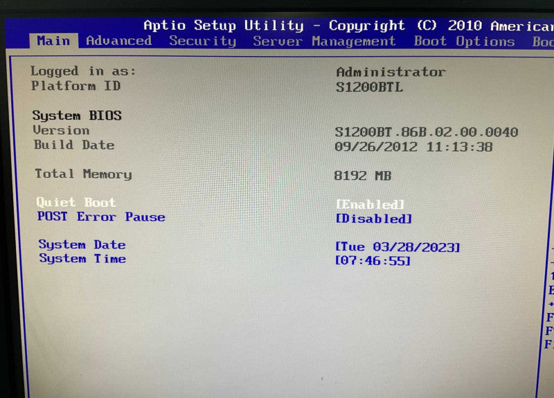 EMC SKBFP Intel Xeon E31225 @3.1GHz 8GB RAM  -