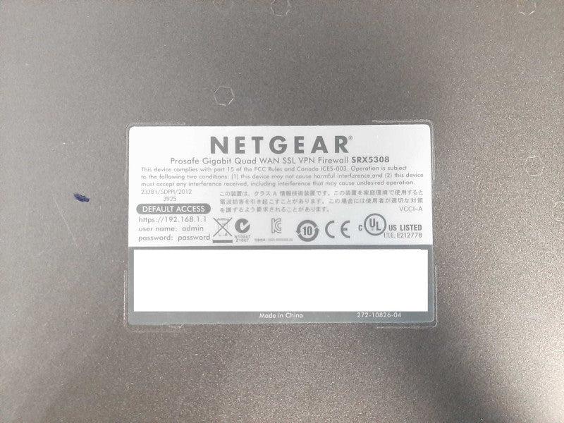 Netgear ProSafe SRX5308 Quad WAN Gigabit SSL VPM Firewall $