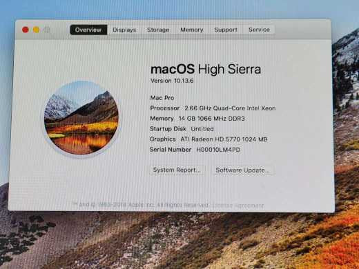 Apple Mac Pro \\"Quad Core\\" 2.66 Xeon W3520 120 GB SSD 14 GB RAM