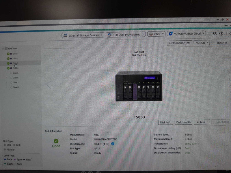 QNAP TS-853 Pro  8-Bay NAS with 4x 4TB HDDs, Factory Reset _