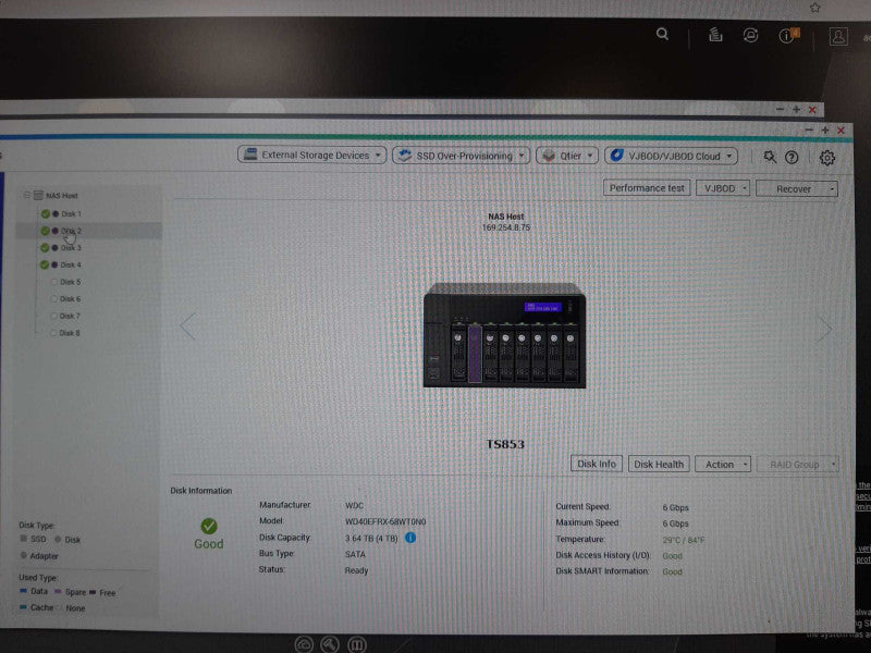 QNAP TS-853 Pro  8-Bay NAS with 4x 4TB HDDs, Factory Reset _