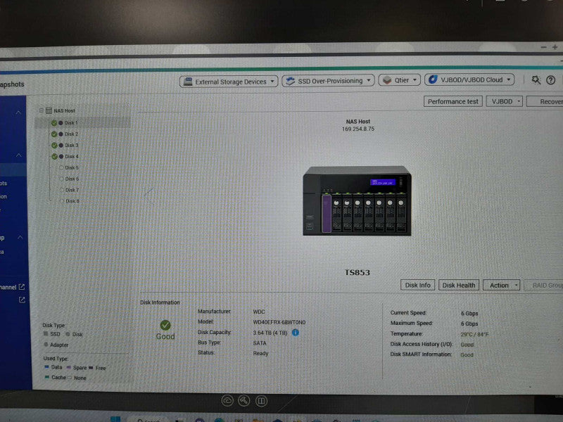 QNAP TS-853 Pro  8-Bay NAS with 4x 4TB HDDs, Factory Reset _