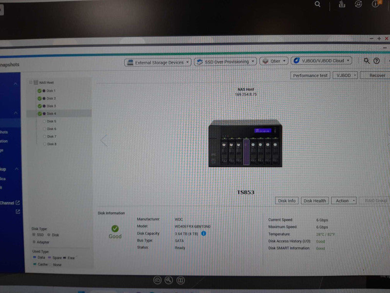 QNAP TS-853 Pro  8-Bay NAS with 4x 4TB HDDs, Factory Reset _