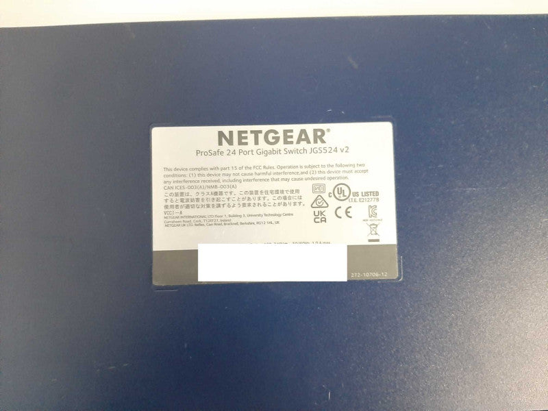 Netgear ProSafe 24 Port Gigabit Network Switch JGS524 v2 $