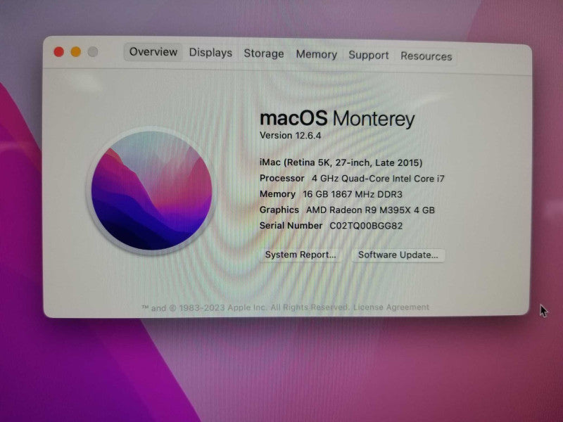 iMac 27\\" L.2015 A1419, i7-6700K 4GHz QC/16GB, R9 M395x 4GB, 2TB HDD _