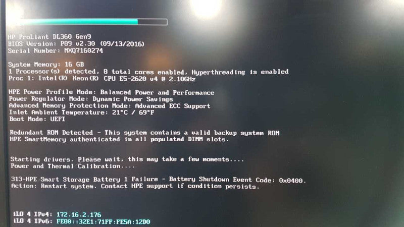 HP proliant DL360 Gen9 Xeon E5-2620 V4 @ 2.10ghz / 16gb ram / P440ar raid #