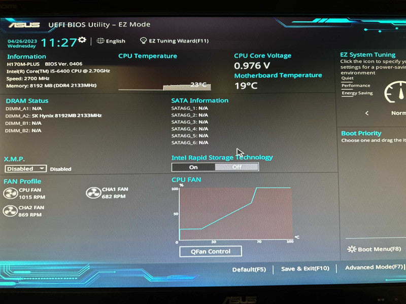 Custom PC Intel i5-6400 @ 2.70GHz 8GB Ram (DDR4 2133MHz)