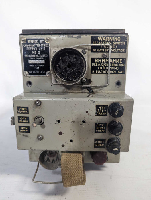 WW2 1943 Canadian WS19 Wireless Set No.19 MKII Power Supply Unit ZA10572 READ