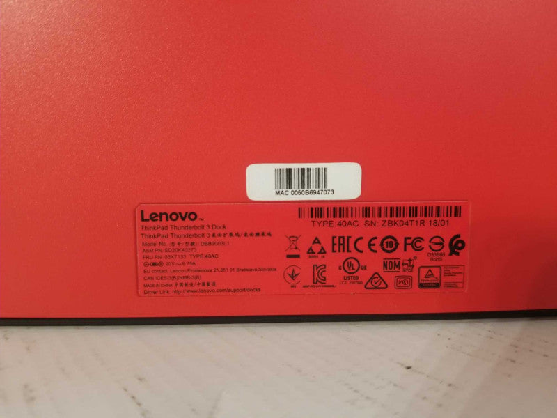 Lenovo ThinkPad Thunderbolt 3 Dock Station DBB9003L1 Q_