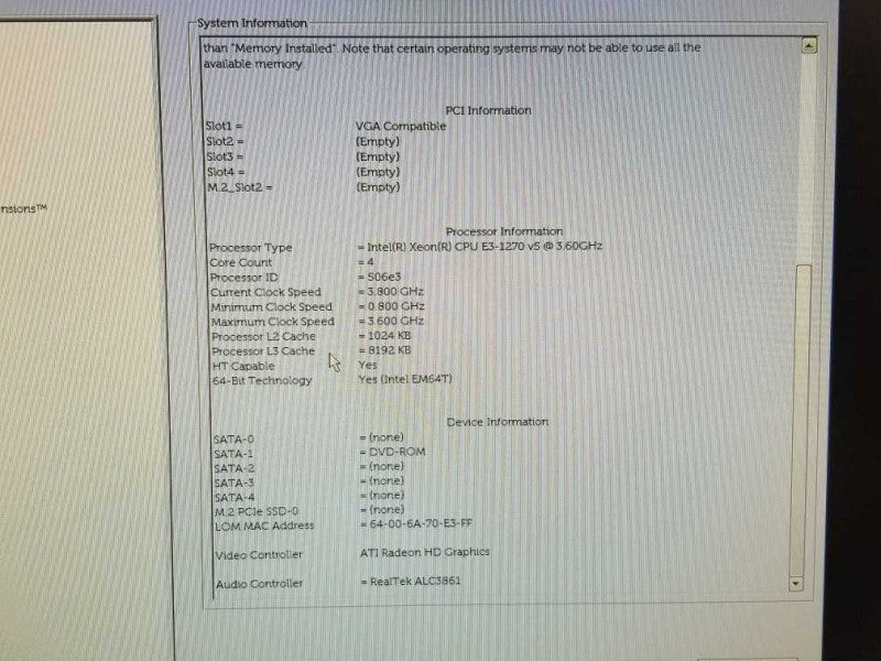 Products Dell Precision T3620 Xeon E3-1270 V5 3.60GHz, 16GB DDR4, AMD firePro #