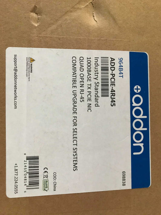 Addon 1000base TX PCIE NIC Quad Open Rj-45 with box Q