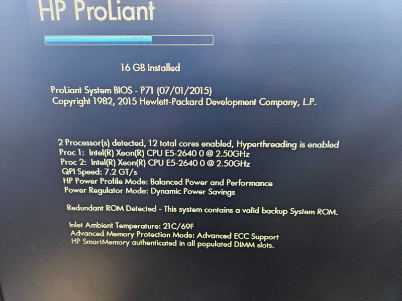 HP ProLiant DL360p Gen8 2x Xeon E5-2640 0 @2.50GHz 16GB RAM P420i RAID *READ* )