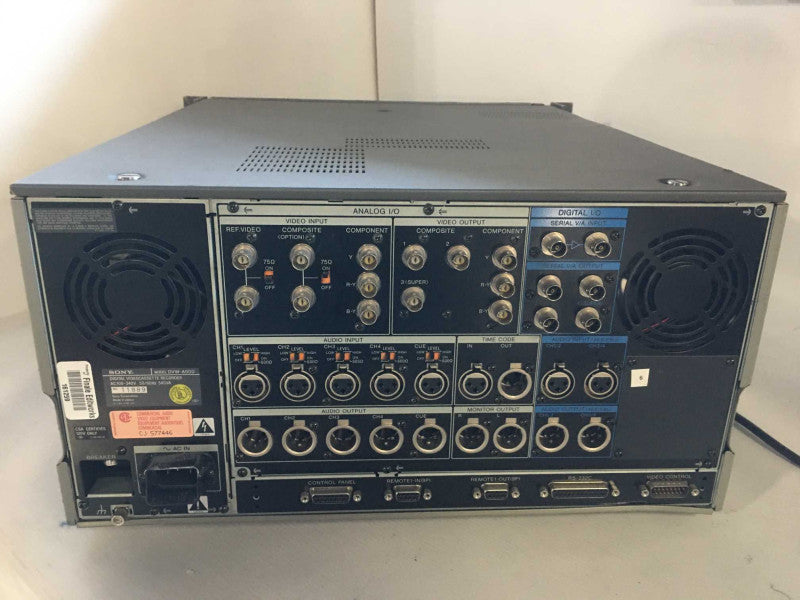 Sony DVW-A500 Digital Video Cassette Recorder, Error