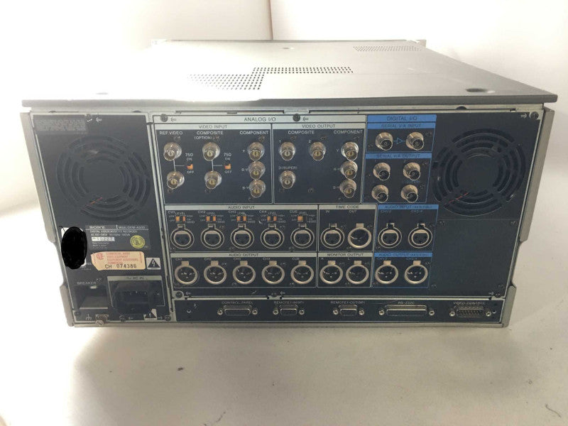 Sony DVW-A500 Digital Video Cassette Recorder, Error