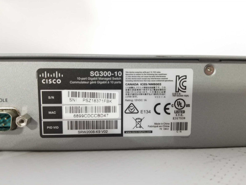 Cisco SG300-10 10-Port Gigabit Managed Switch _