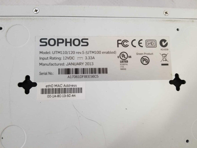 Sophos UTM 110/120 Firewall, VPN, Security Q_