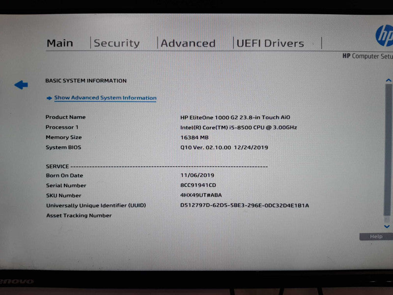 HP EliteOne 1000 G2 AIO PC Only, Core I5-8500 3.0GHz 16GB DDR4 500GB SSD Read Q_