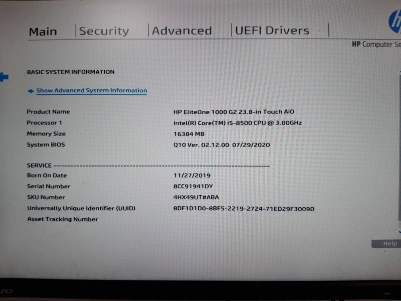 HP EliteOne 1000 G2 AIO PC Only, Core I5-8500 3.0GHz 16GB DDR4 500GB SSD Read Q_