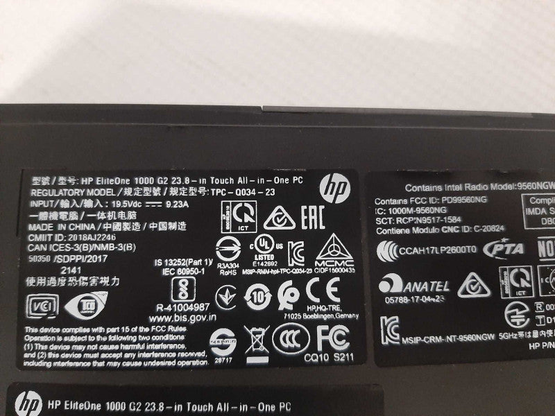 HP EliteOne 1000 G2 AIO PC Only, Core I5-8500 3.0GHz 16GB DDR4 500GB SSD Read Q_