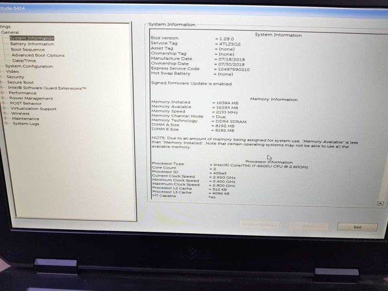Dell Lattitude 5414 Rugged i7-6600U @ 2.60ghz / 16gb ram / READ #