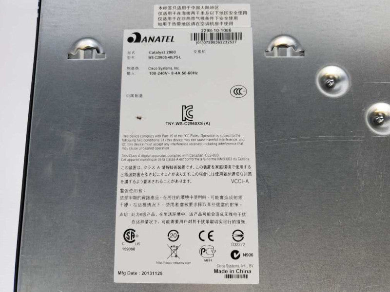 Cisco Catalyst 2960S [WS-C2960S-48LPS-L] 48x Gig PoE 4x SFP - FACT RESET #