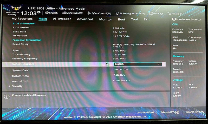 Custom PC ASUS TUF Z370-PRO Gaming LGA1151 (Intel i7-8700K) 16GB DDR4 3000MHz