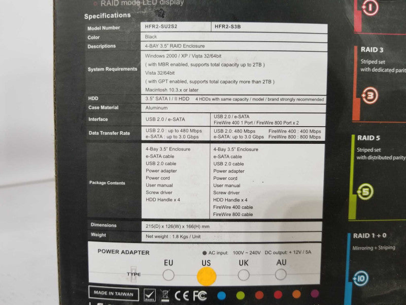 Mediasonic 3.5-Inch eSATA Firewire 400/800 SATA 4-Bay Raid HDD _