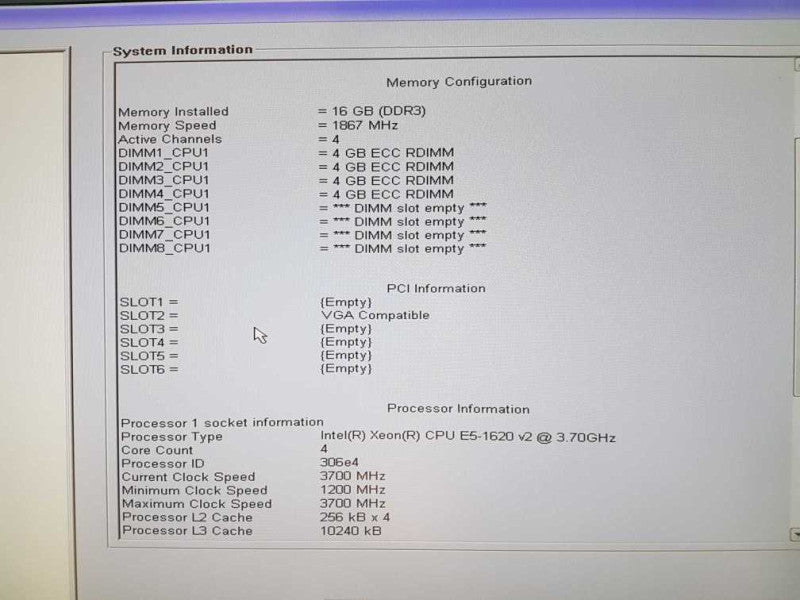 Dell Precision T3610 Xeon E5-1620 V2 @ 3.70ghz / 16gb ram / Quadro K600 GPU |