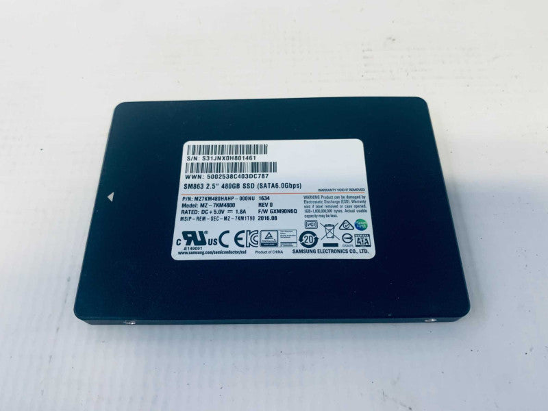 Samsung 480GB SSD SM863 MZ-7KM4800 Solid State Drive =