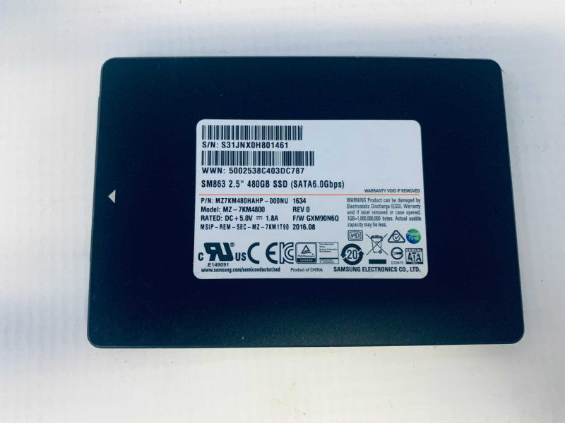 Samsung 480GB SSD SM863 MZ-7KM4800 Solid State Drive =