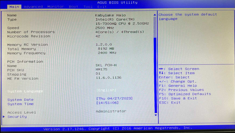 ASUS VivoPC M80CJ Intel i5-7300HQ 8GB Ram DDR4 2400MHz