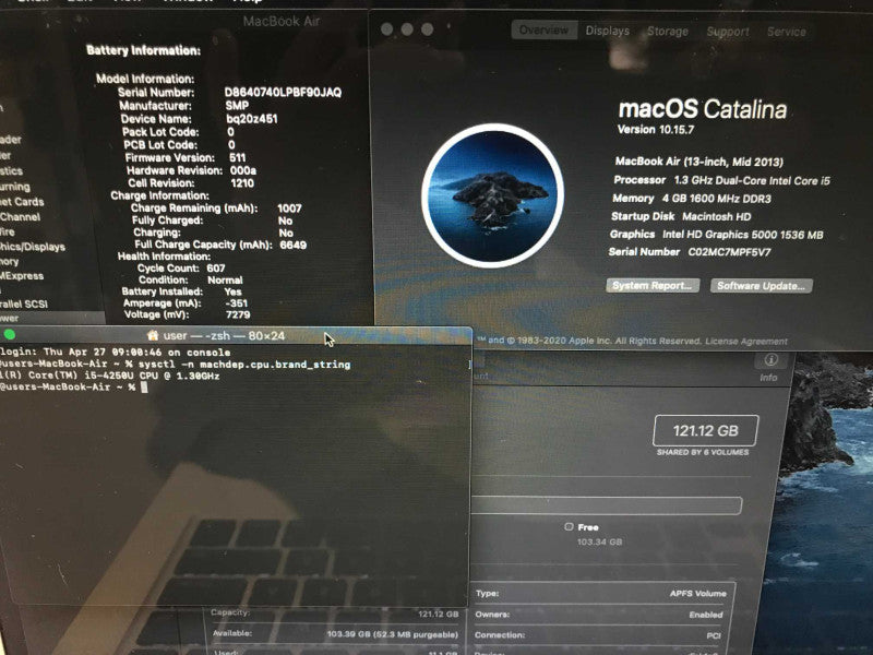 MacBook Air 2013 13\\" i5-4250U, 8GB DDR3, 120GB SSD