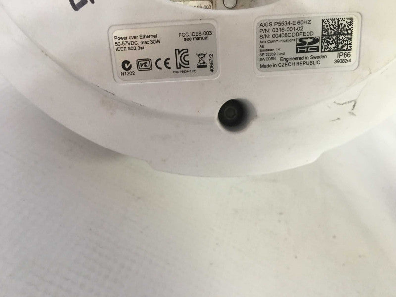 Axis Communications P5534 60HZ PTZ Dome Network Camera