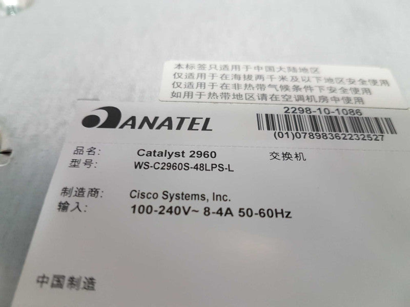 Cisco Catalyst 2960-S Series PoE+ Gigabit PoE+ Network Switch - Fact Reset #