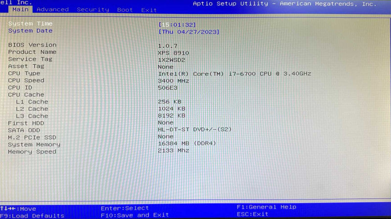 Dell XPS 8910 Desktop Intel Core i7-6700 Quad-Core @ 3.4 GHz 8GB DDR4 Q