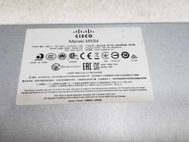 Products CISCO MERAKI MX84 Cloud Managed Security Appliance UNCLAIMED #