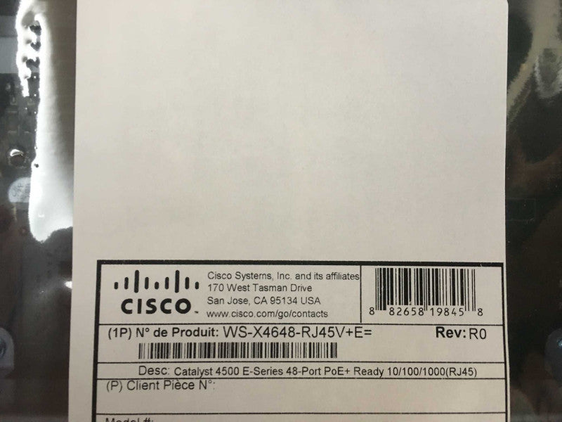 Cisco Catalyst WS-X4648-RJ45V-E 48-Port PoE Gigabit Ethernet Switch Module