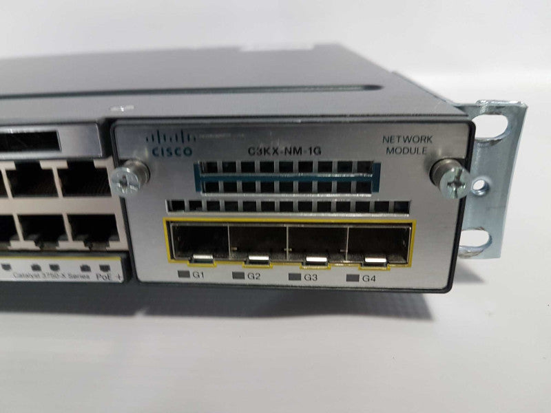 Cisco C3750X-48P-S V02 X Series PoE+ Gigabit switch / 1G module / RESET #